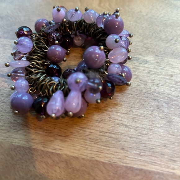 Glass beads violet bracelet - Picture 3 of 6
